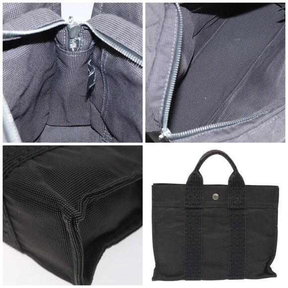 HERMES Her Line PM Backpack Canvas Gray Silver - Picture 13 of 14